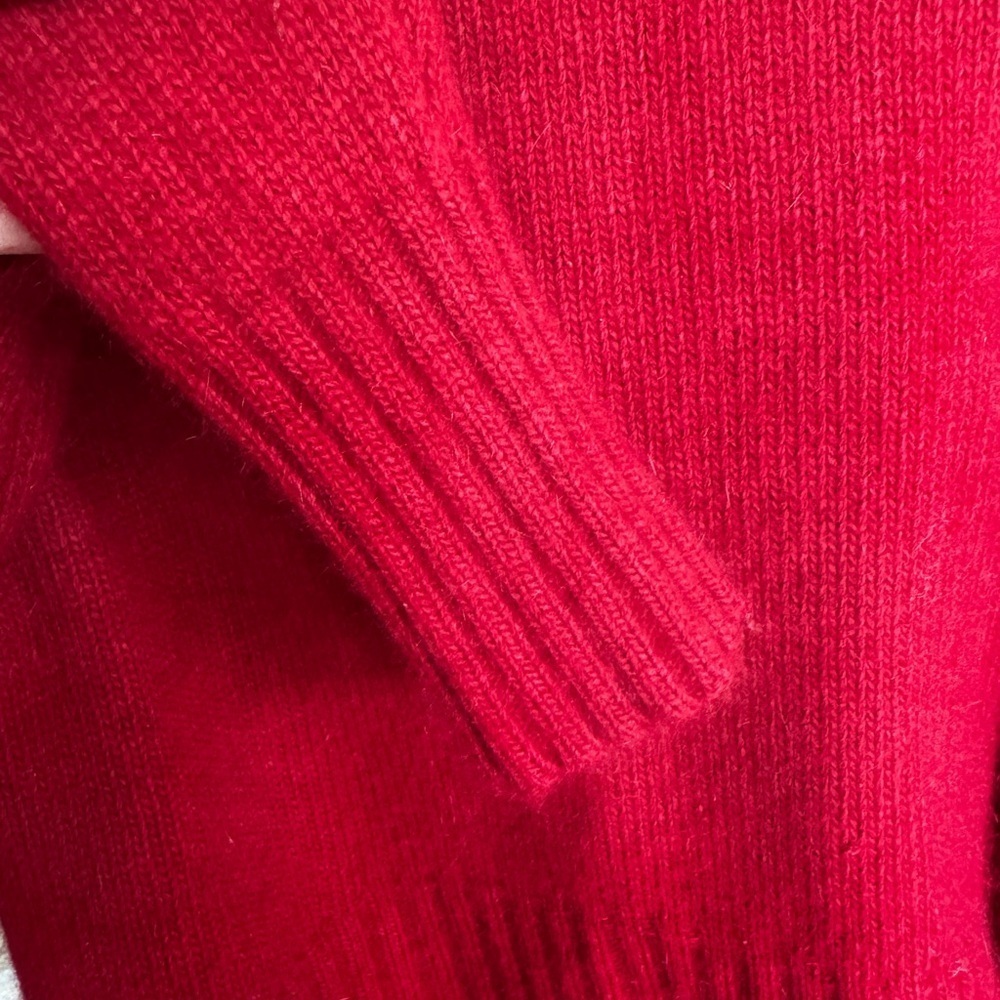 Marina Luna Red Ruffled Cardigan Size Small - Picture 6 of 11